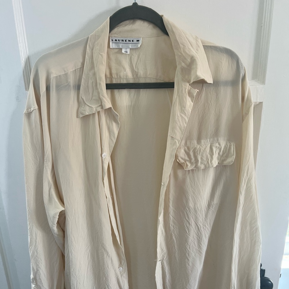 Consigned vintage silk button-up